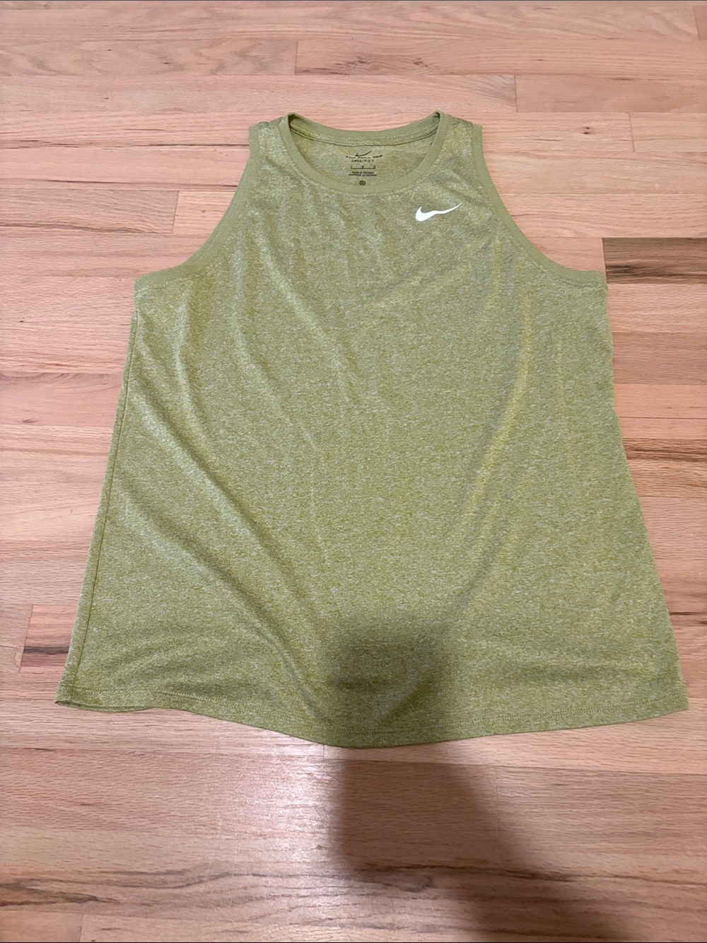Nike Women’s Light Olive Green Dry-Fit Performance Tank with White Swoosh